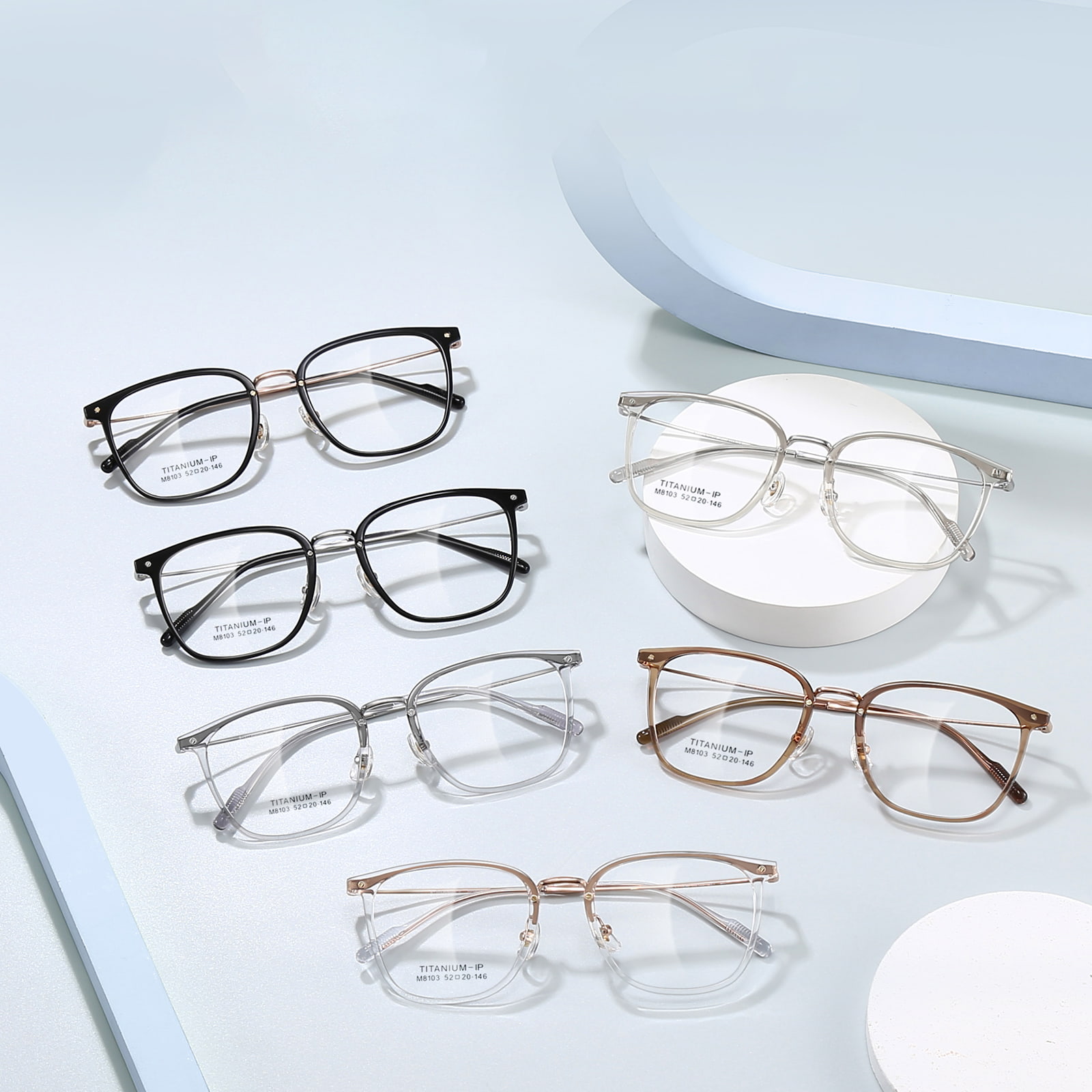 Óculos de β-titânio M8103, transparentes e não deformáveis, resistentes a quedas