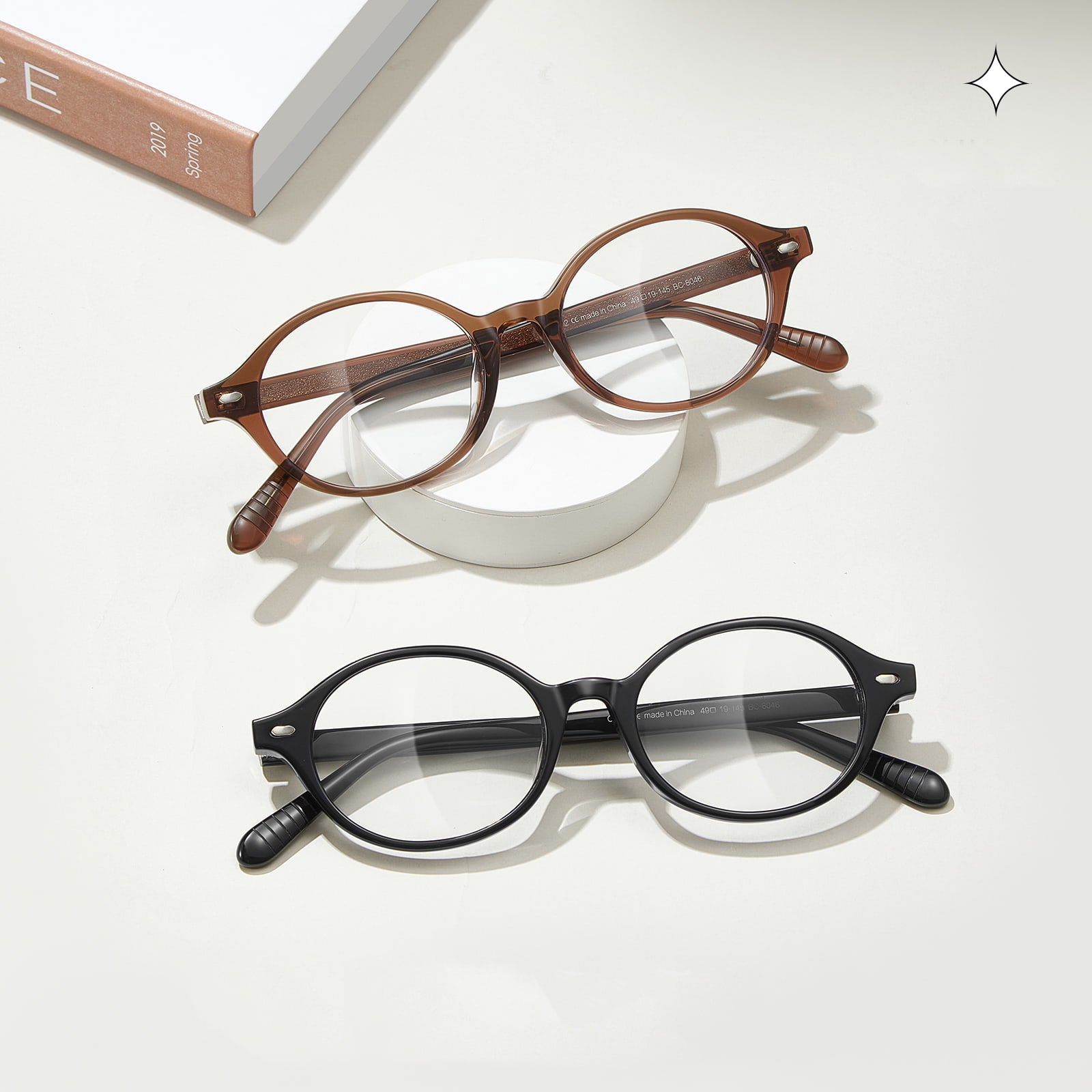 Óculos de acetato hipoalergênico simples ovais BC8046
