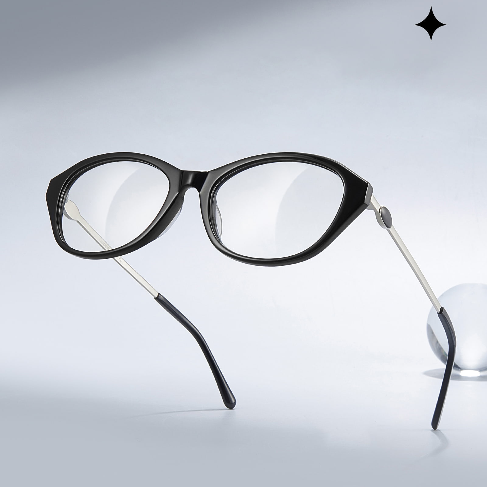 BC2039 Óculos retrô de acetato claro olho de gato